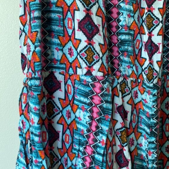 Pink Rose Aztec Print Tube Top Romper – Women’s Size Medium - Picture 2 of 10